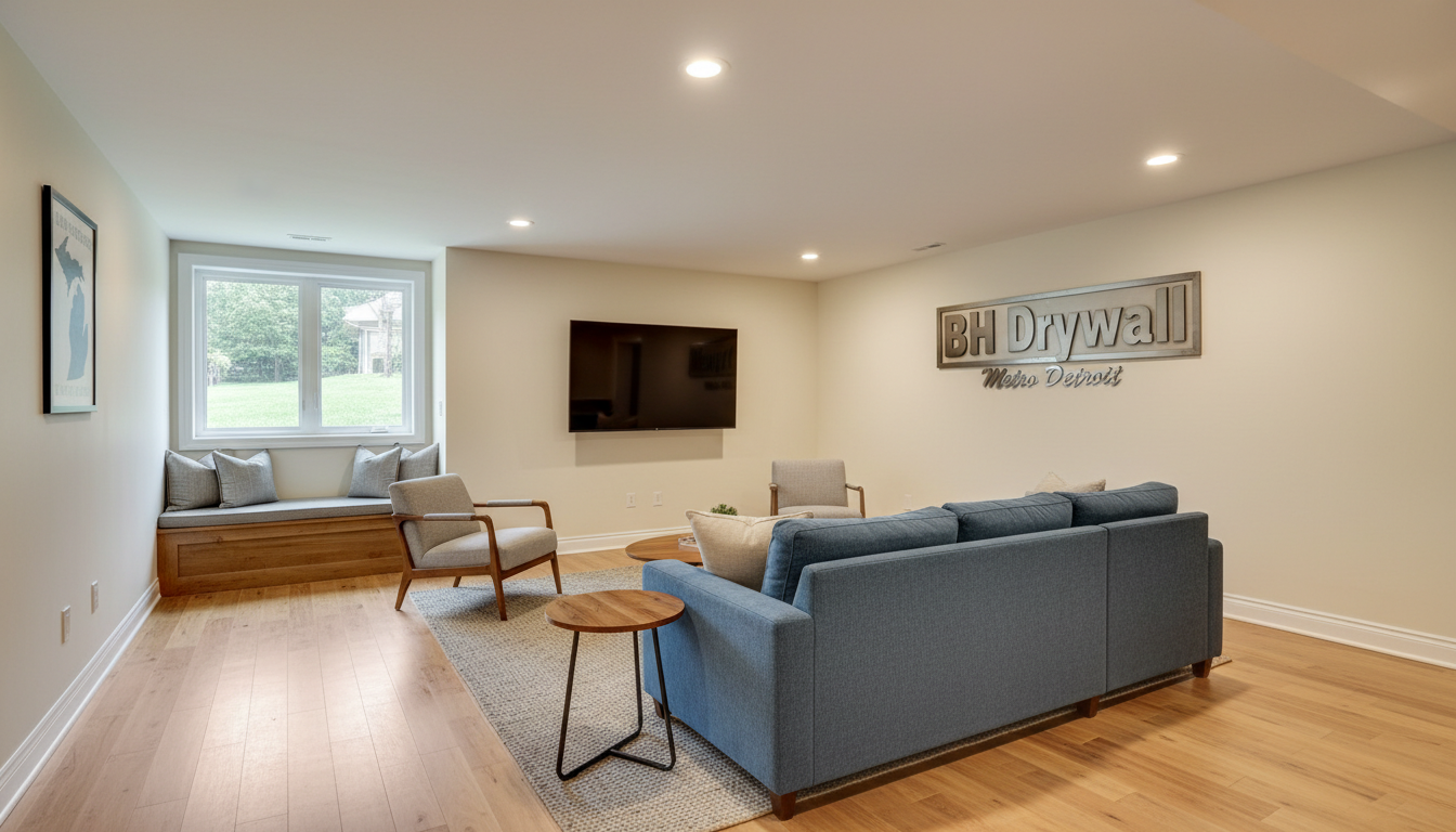 Finished basement drywall — BH Drywall Metro Detroit, Metro Detroit, MI