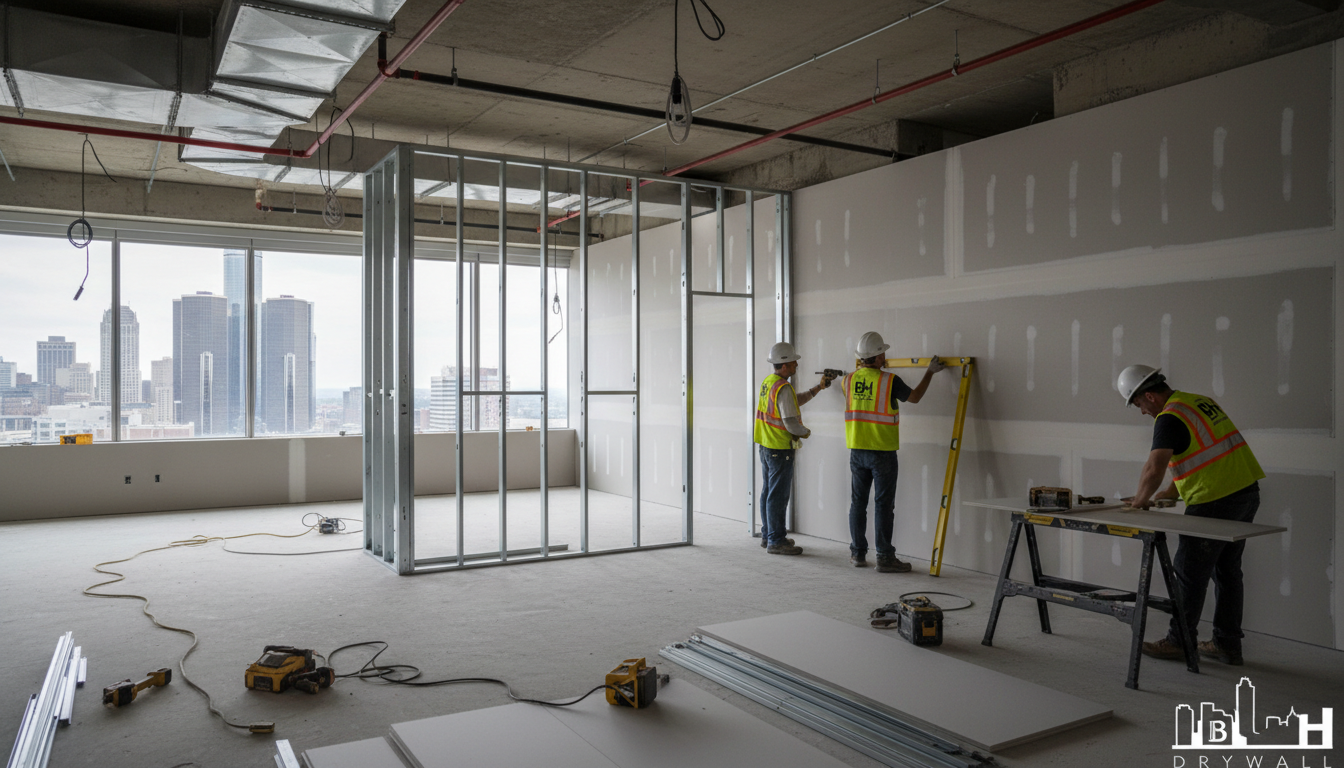 Commercial tenant drywall buildout — BH Drywall Metro Detroit, Metro Detroit, MI