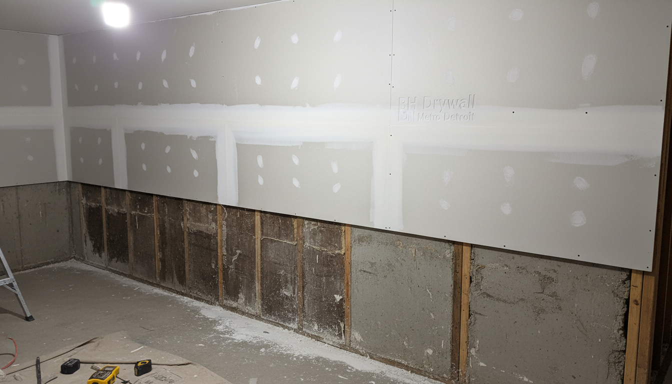 Water damage drywall replacement — BH Drywall Metro Detroit, Metro Detroit, MI