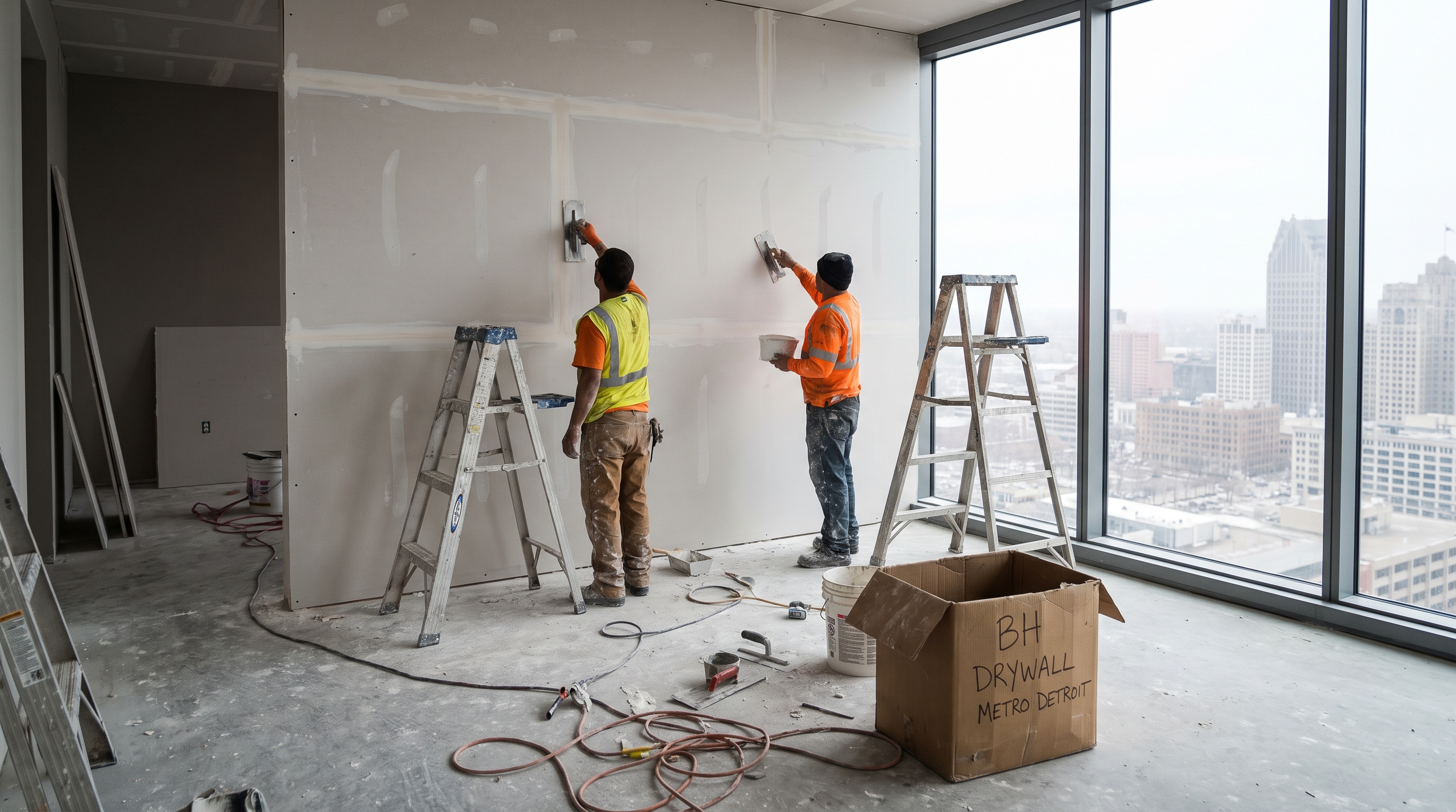 Condo high-rise drywall finish — BH Drywall Metro Detroit, Metro Detroit, MI