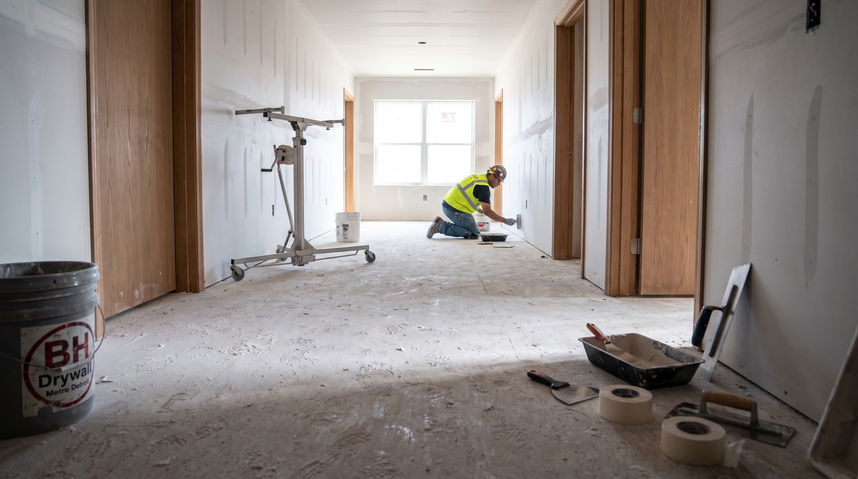 Multi-family hallway drywall — BH Drywall Metro Detroit, Metro Detroit, MI
