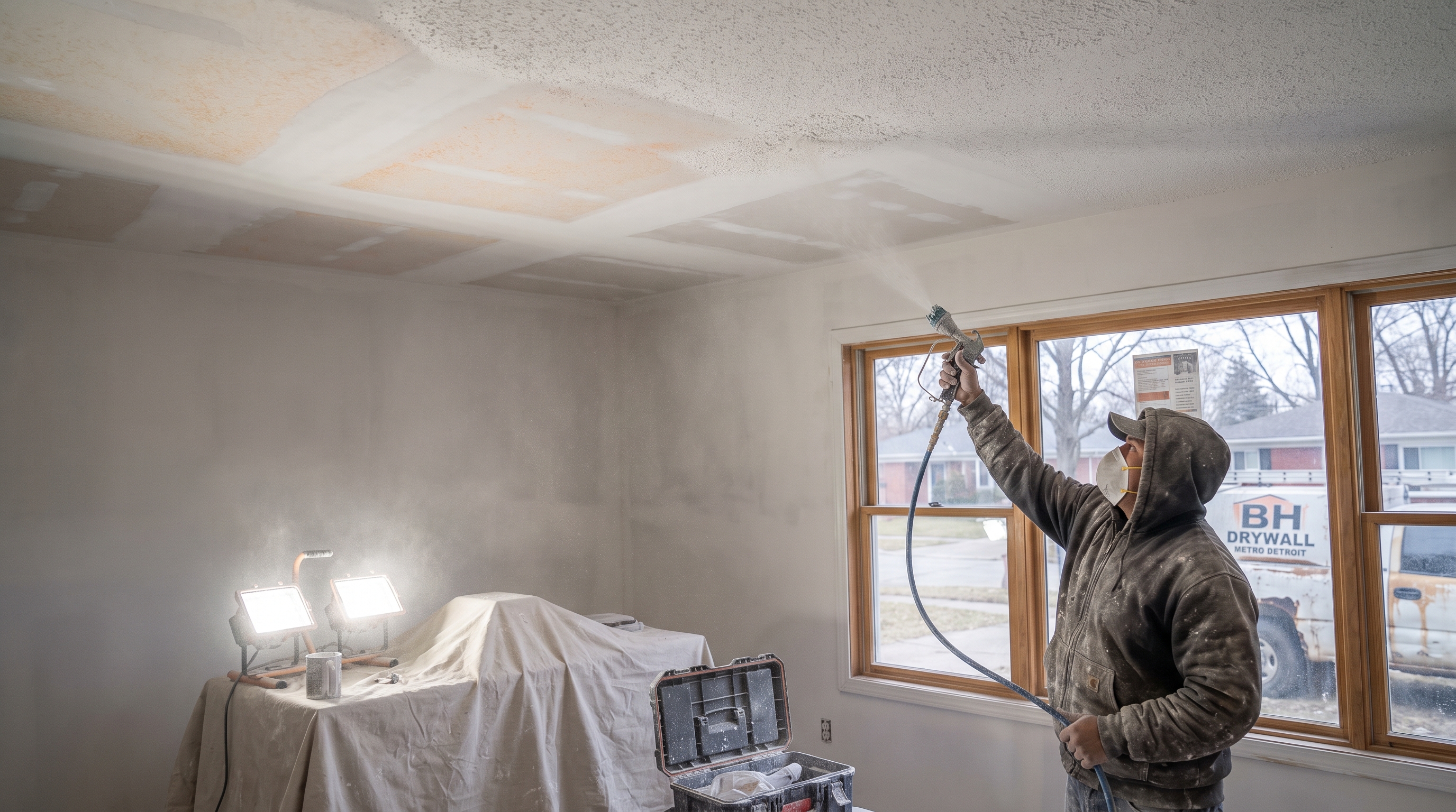Orange peel texture match — BH Drywall Metro Detroit, Metro Detroit, MI